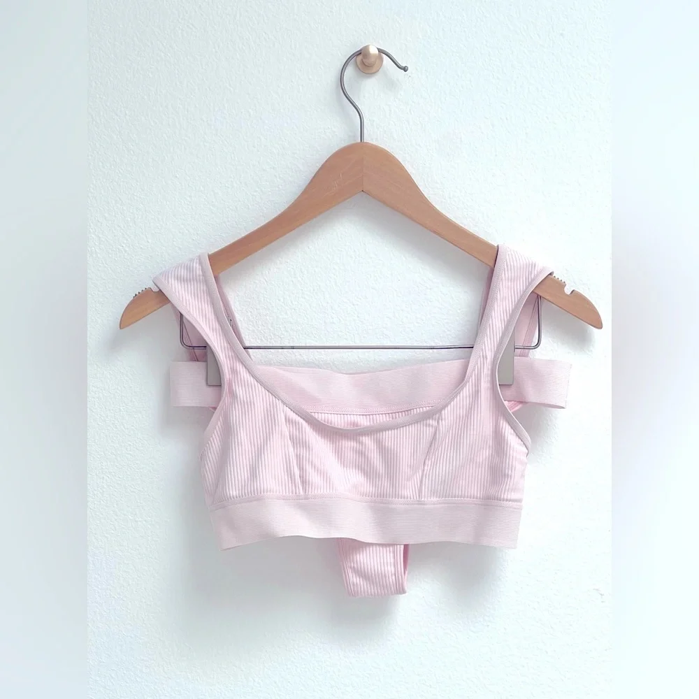 Frankie’s Bikinis - Drew Top (Small) & Bottom (Medium), Color - Rosewater